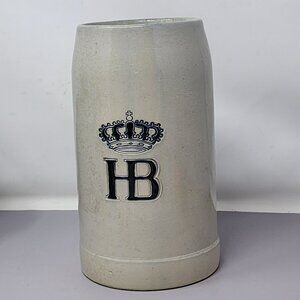 Vintage HB‎ Stoneware Beer Stein 1L German Mug With Handle West Germany
